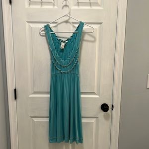 Max Studio Scoop Neck Teal Jersey Dress, Size M.